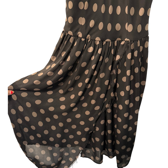 Ulla Johnson 2 Penelope Polka Dot 100% Silk Chiffon Dress $465 Sleeveless Black - Picture 4 of 10